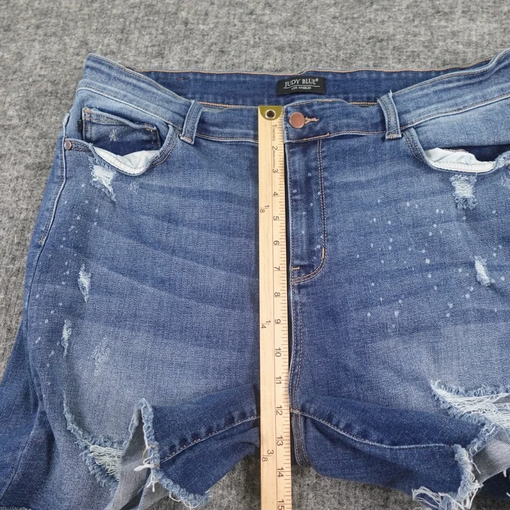 Judy Blue Womens Shorts 3XL Denim Cut-Off Distressed High‎ Rise JB15202